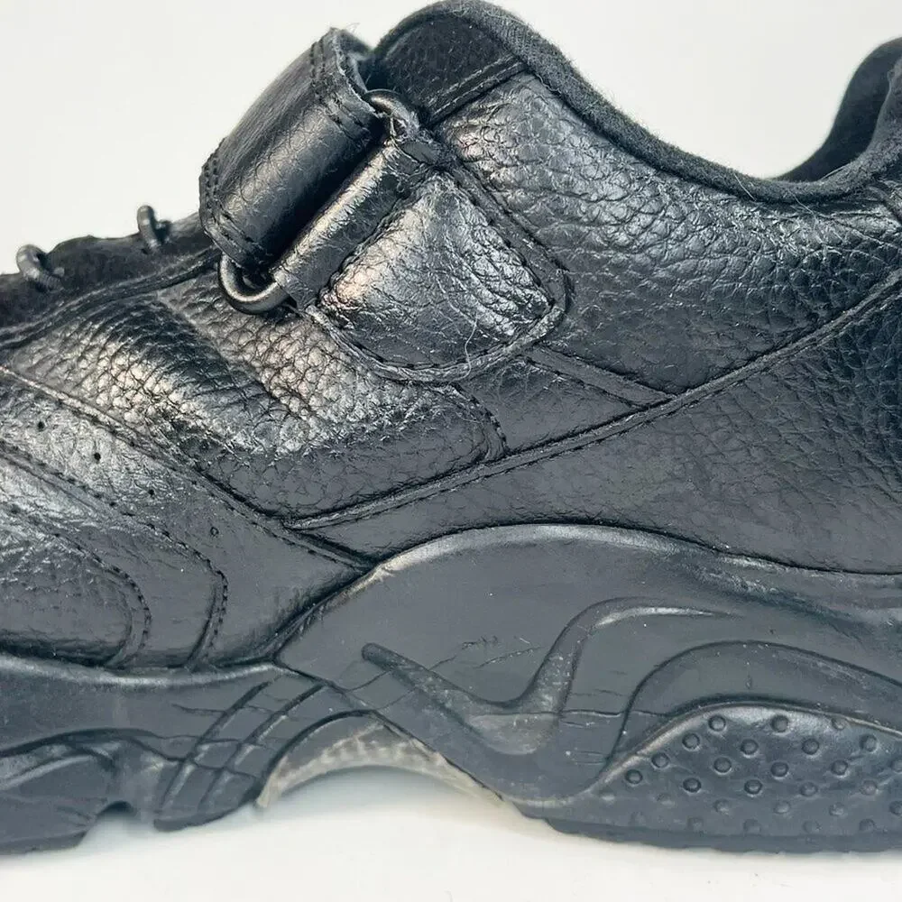 Apex A6000 Leather Strap Orthopedic Walking Sneakers Shoes Black Women 8